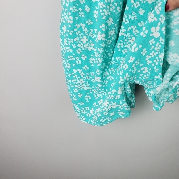 Aerie Sea Foam Blue Print Romper Small BNWT - Picture 6 of 10